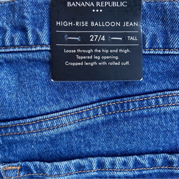 NWT. Banana Republic High Rise Balloon Jeans 27 Tall - Picture 6 of 8